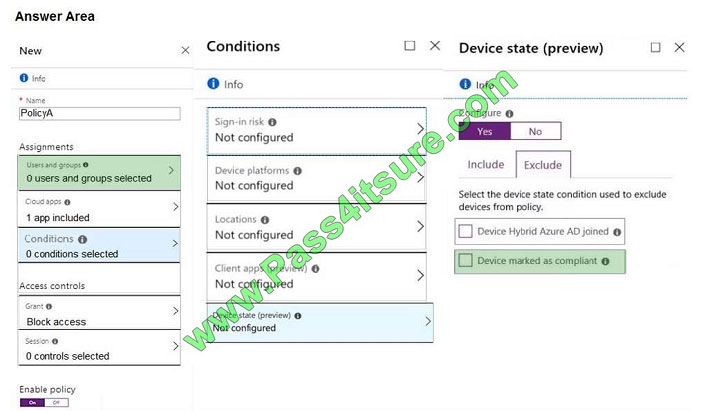 pass4itsure md-101 exam question q10-1