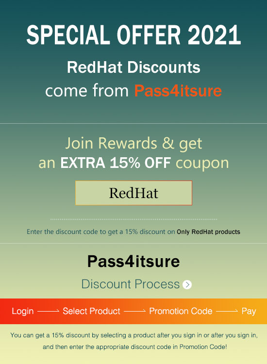 Pass4itSure RedHat Dumps Discount Code 2021